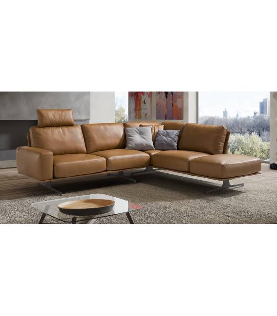 Minkštas kampas NUVOLARI 281x236 rudas