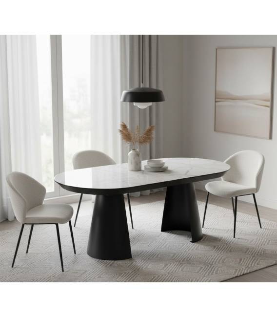 Išskleidžiamas stalas KOALA 180(260)x103 lagina lack/ black