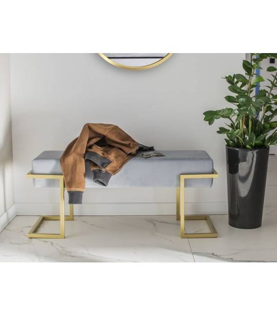 Suoliukas RENGO 80x34 pilkas/auksinės kojos