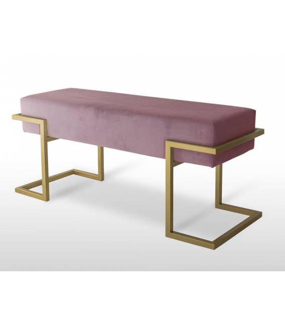 Suoliukas RENGO 80x34 rožinis/auksinės kojos