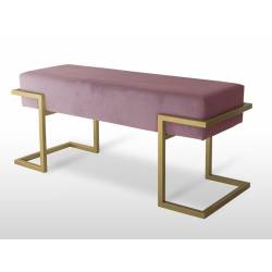 Suoliukas RENGO 100x34 rožinis/auksinės kojos