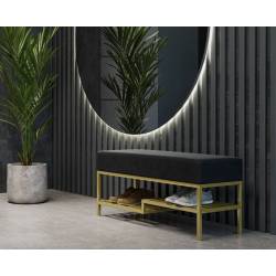 Suoliukas FABIAN 80x35 juodas/auksinės kojos