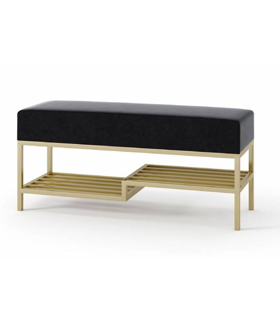 Suoliukas FABIAN 80x35 juodas/auksinės kojos