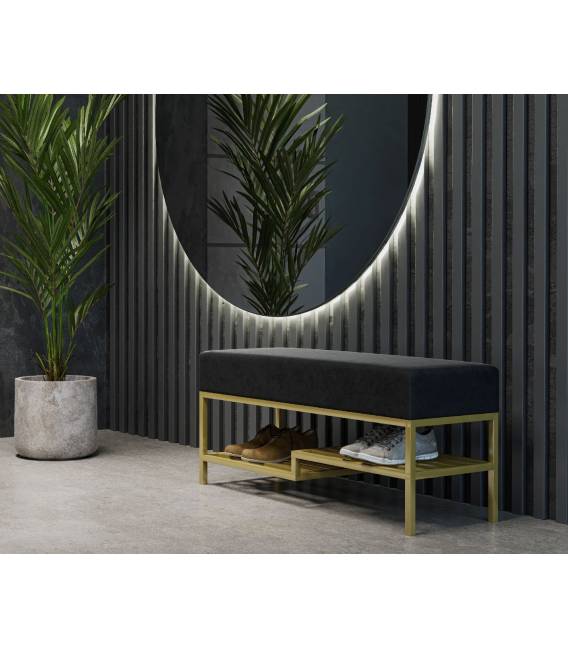 Suoliukas FABIAN 100x35 juodas/auksinės kojos