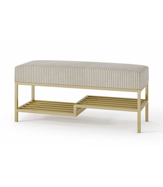 Suoliukas FABIAN 80x35 beige/auksinės kojos