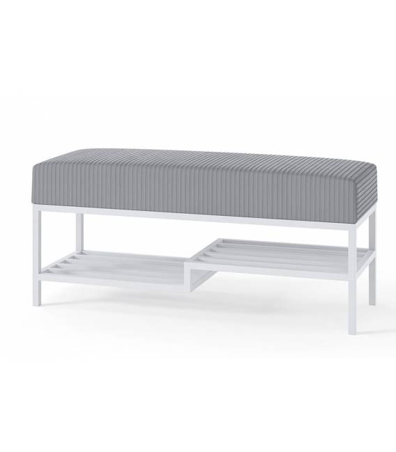 Suoliukas FABIAN 80x35 pilkas/baltos kojos