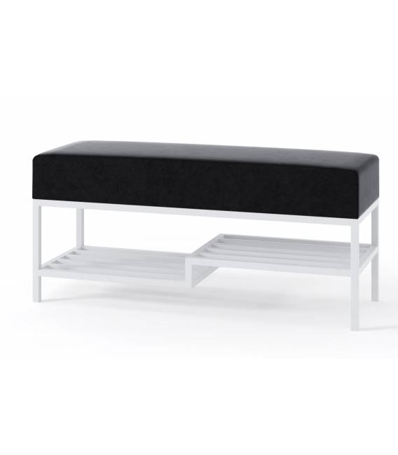 Suoliukas FABIAN 80x35 juodas/baltos kojos