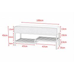 Suoliukas FABIAN 100x35 beige/auksinės kojos