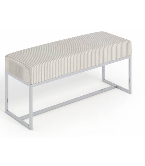 Suoliukas MONTE 100x30 beige/sidabrinės kojos