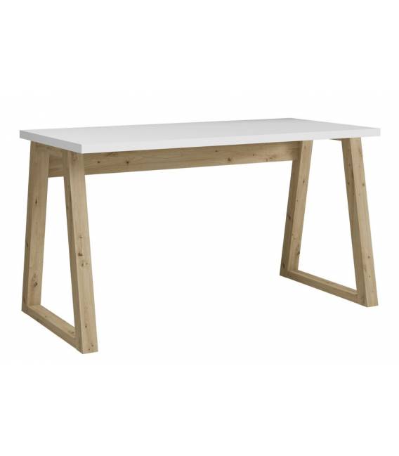 Darbo stalas SIDNE 135x65 baltas/rudas