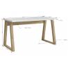 Darbo stalas SIDNE 135x65 baltas/rudas