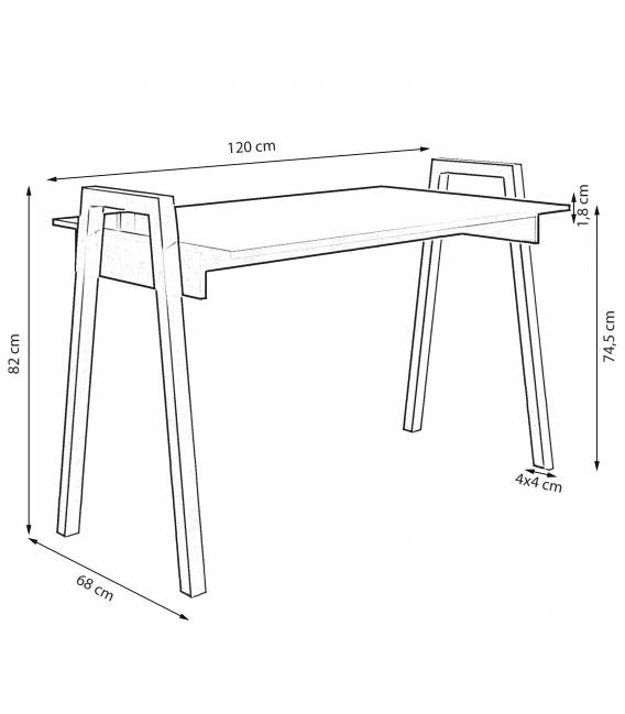 Darbo stalas VELI 120x68 baltas/juodas
