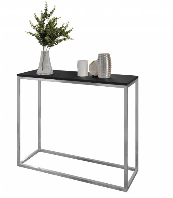 Konsolė TIRUA 100x25 juoda/chrominės kojos