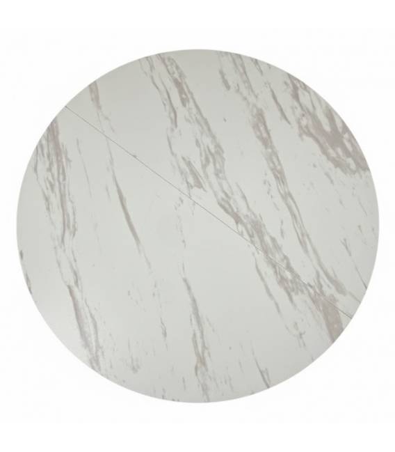 Išskleidžiamas stalas FREGO Ø100(139) baltas su rudu