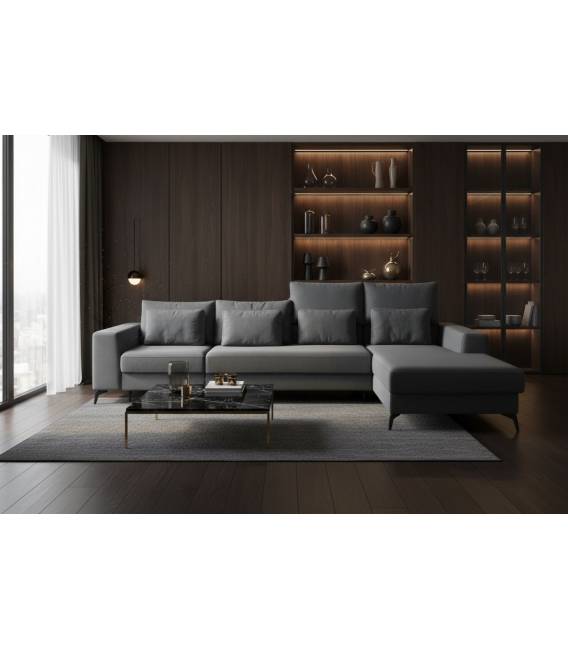 Minkštas kampas DEDO 357x178 pilkas