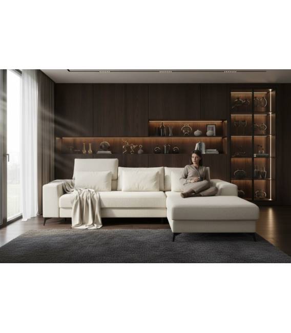 Minkštas kampas DEDO 282x178 baltas