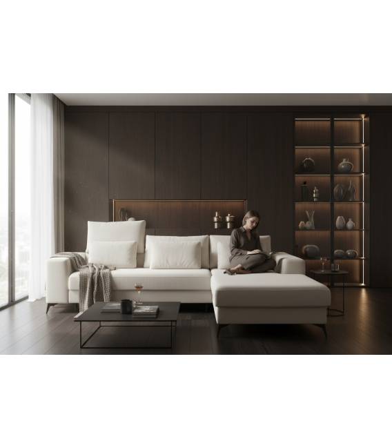 Minkštas kampas DEDO 282x178 baltas