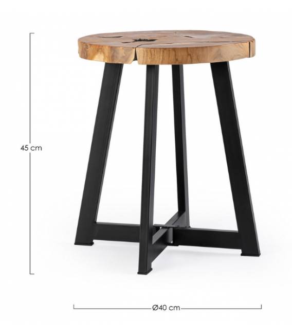 Šoninis staliukas ELWOOD Ø40 rudas/juoda koja