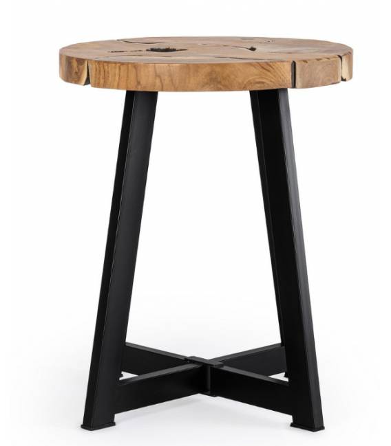 Šoninis staliukas ELWOOD Ø40 rudas/juoda koja