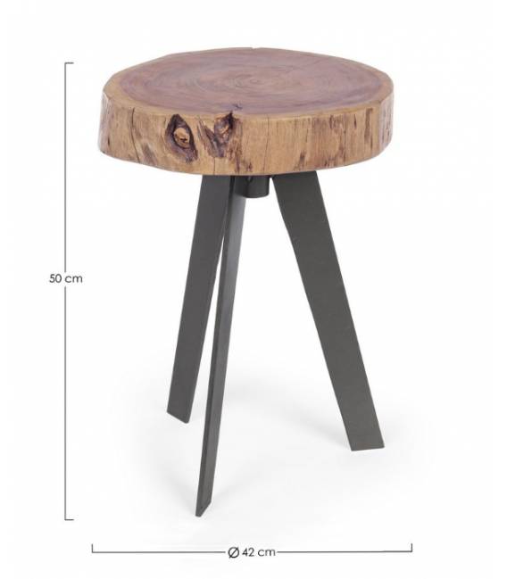 Šoninis staliukas ARON Ø32 rudas/juodas