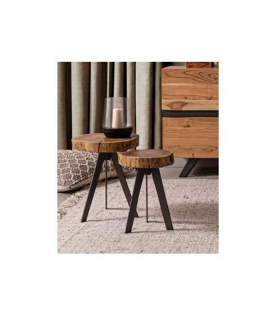 Šoninis staliukas ARON Ø32 rudas/juodas