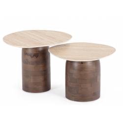 Kavos staliukų komplektas YANISHA 53x38/40x34 rudas (2vnt.)