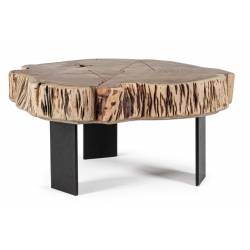 Kavos staliukas KEVAL 70x65 rudas/juodas