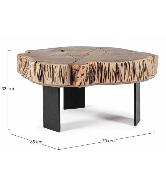Kavos staliukas KEVAL 70x65 rudas/juodas