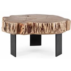 Kavos staliukas KEVAL 70x65 rudas/juodas