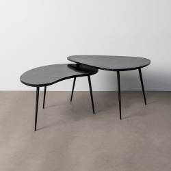 Kavos staliukų komplektas NOIR 87x59/83x56 juodas (2vnt.)