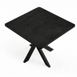 Išskleidžiamas stalas GRANDE 90(180)x90 black beton/ black