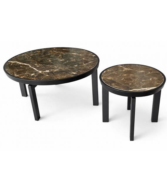 Kavos staliukas ALCAMO Ø80 rudas/juodos kojos