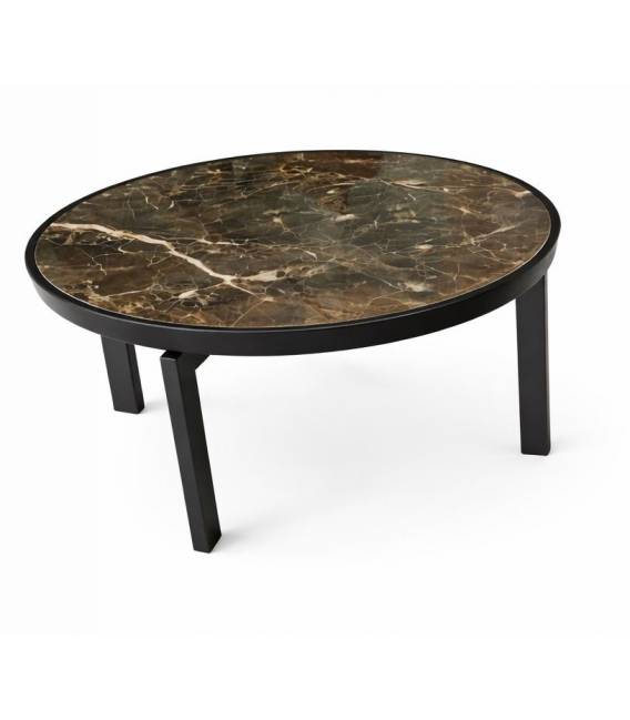 Kavos staliukas ALCAMO Ø80 rudas/juodos kojos