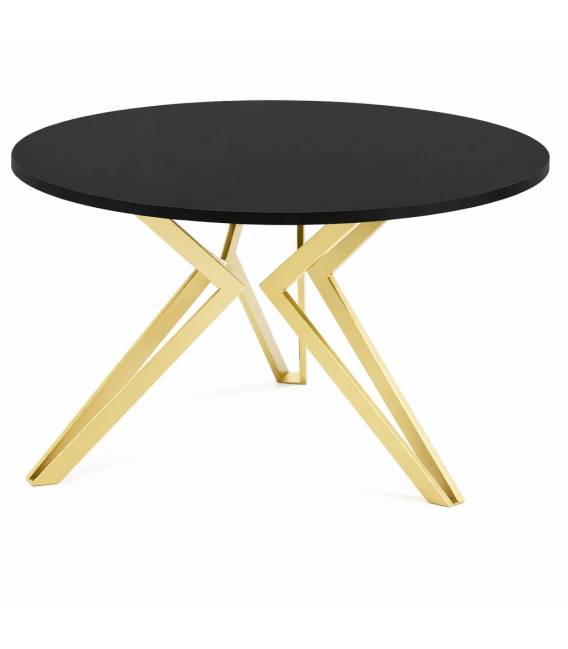 Kavos staliukas KOSS Ø75 juodas/auksinės kojos