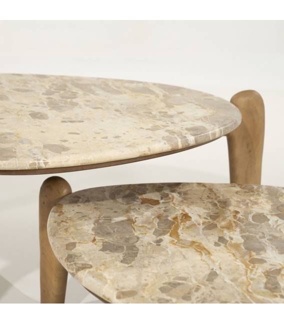 Kavos staliukas MARNISH 85x85 rusvas