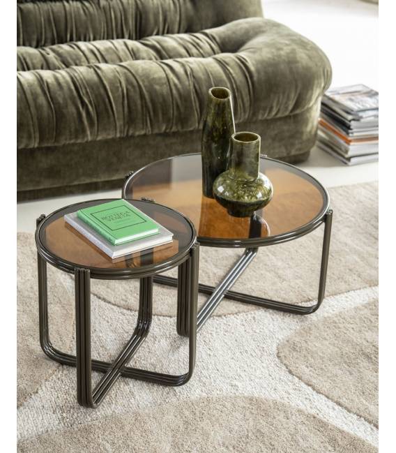 Kavos staliukas GROOVY Ø63 rudas