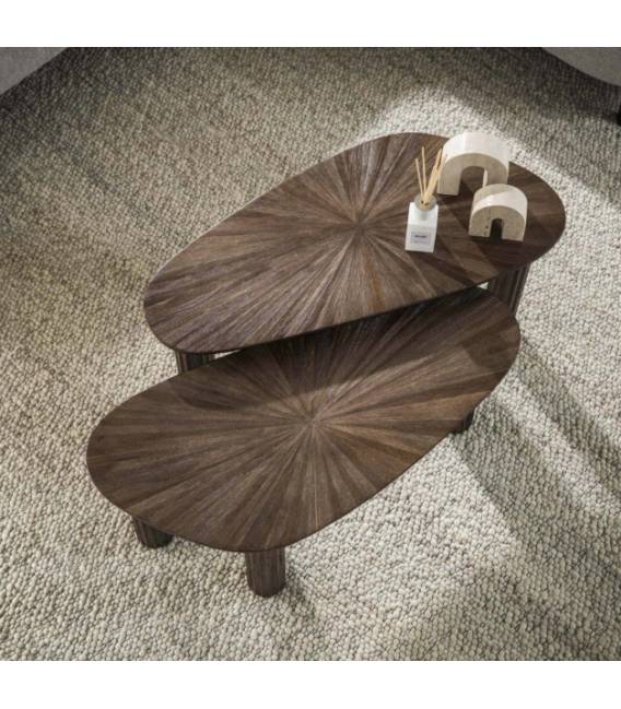 Kavos staliukų komplektas MAYA 84x39 rudas (2vnt.)