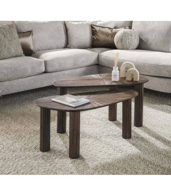 Kavos staliukų komplektas MAYA 84x39 rudas (2vnt.)