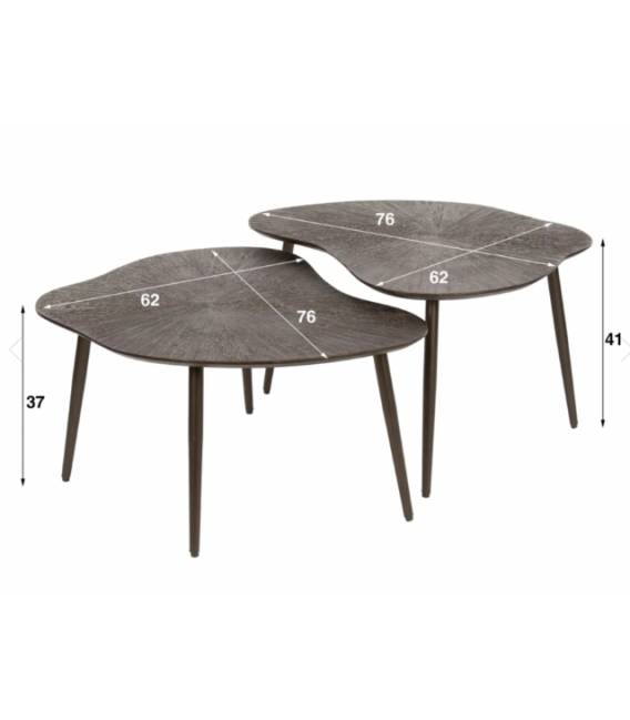 Kavos staliukų komplektas BROWNRAY 76x62 rudas (2vnt.)