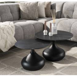 Kavos staliukų komplektas ONYX Ø60/Ø50 juodas (2vnt.)