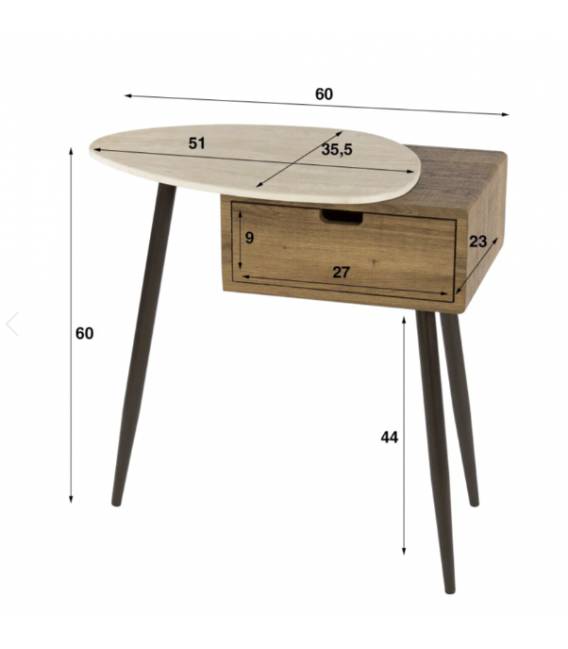 Naktinė spintelė TRAVINO 60x35 ruda