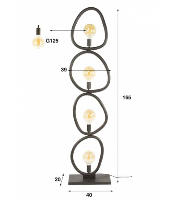 Šviestuvas PEBBLE juodas