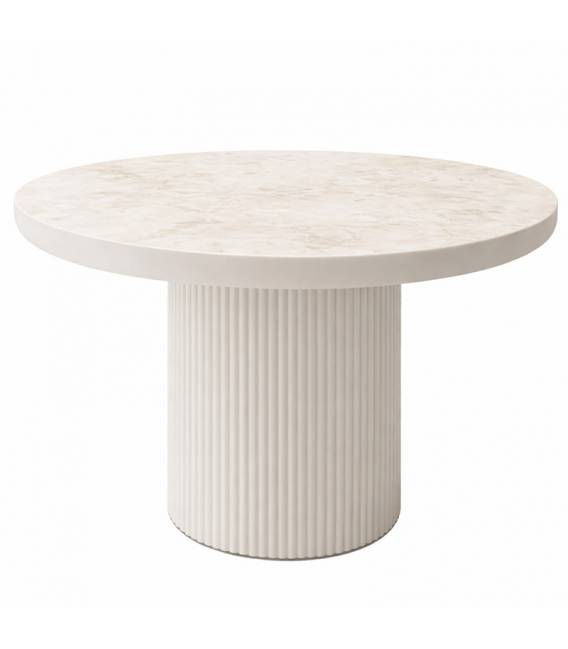 Išskleidžiamas stalas TARIFFA Ø120(200) silves / cream
