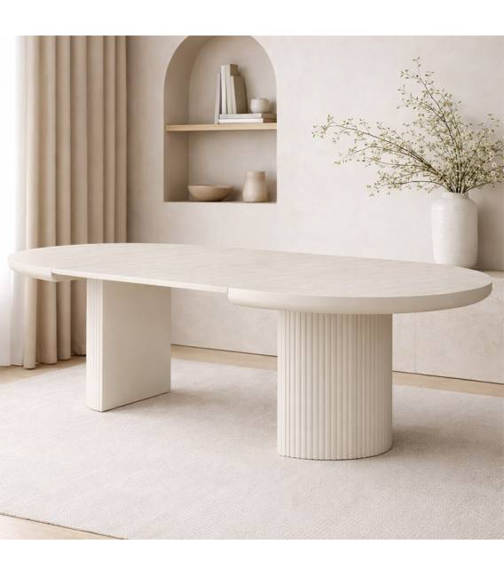 Išskleidžiamas stalas TARIFFA Ø120(200) silves