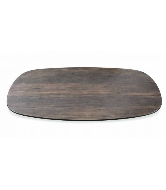 Išskleidžiamas stalas TRITONO 160(240)x90 rudas/juoda koja