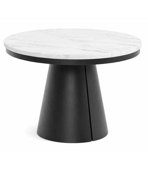 Išskleidžiamas stalas MALMA su žiedu Ø120(196)x76 bianco marble