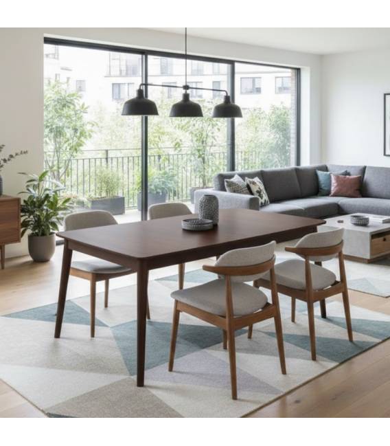 Išskleidžiamas stalas ALPINO 160(236)x90 ąžuolo/juodos kojos