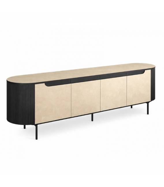 Komoda TEMPO 206x42 traverten / black