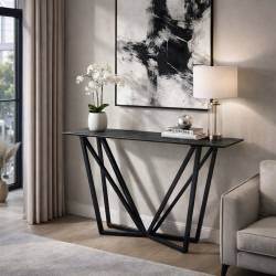 Konsolė MURI 120x30 juoda su baltu