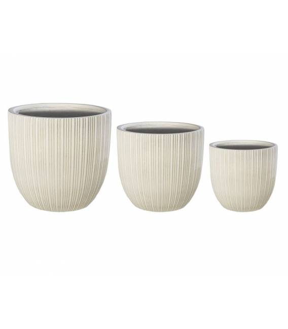 Vazonų rinkinys RAYO Ø28/Ø35/Ø43 kreminis (3 vnt.)